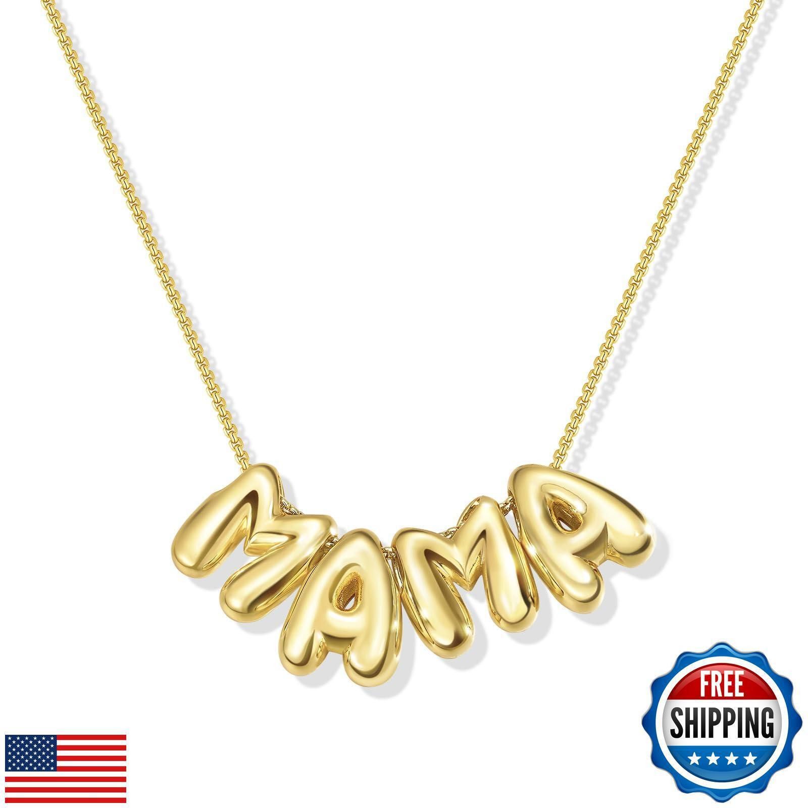 Designer Mama Balloon Print Necklace Women 14K Gold Plated Pendant Size ONE SIZE - 1 Thumbnail