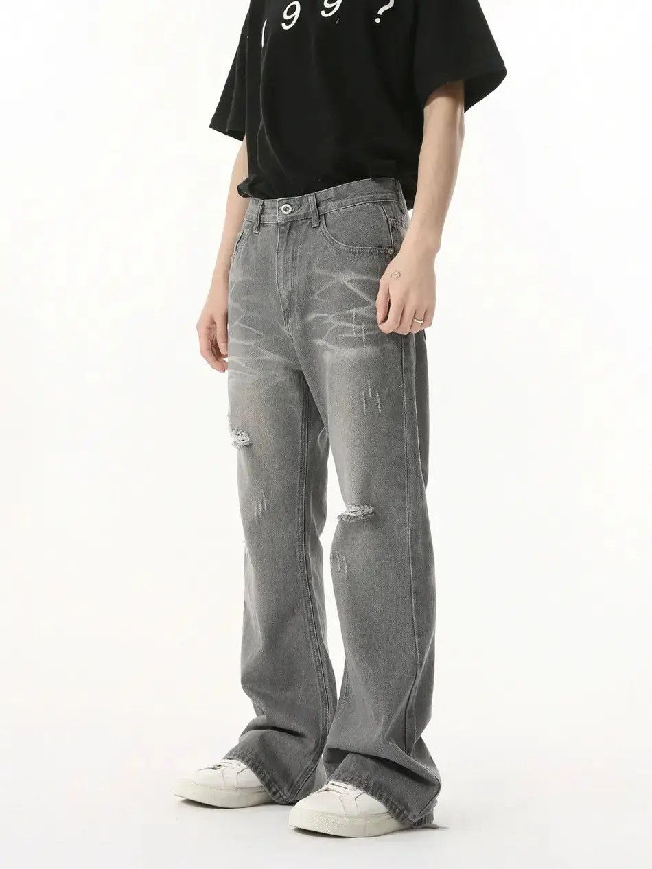 Japanese Brand Retro loose wide leg slightly flared jeans Size US 32 / EU 48 - 1 Thumbnail
