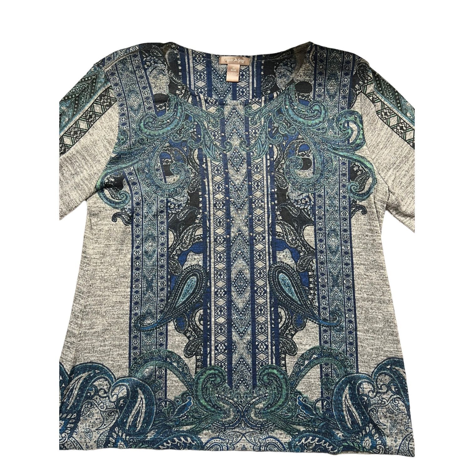 Other White Stag Blue Green White Light Weight Long Sleeve Top Med Size M / US 6-8 / IT 42-44 - 1 Thumbnail