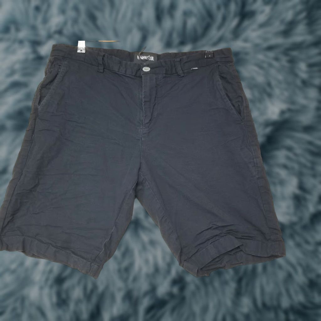 Vintage Linksoul Shorts Men's 33 Chino Flat Front Black Button Pockets Knit Lightweight Casual Outdoor Size US 33 - 1 Thumbnail