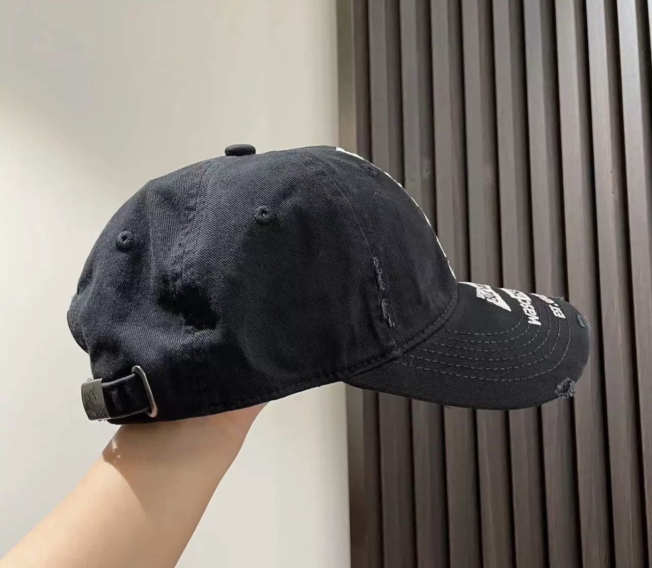 Japanese Brand Retro punk y2k embroidered distressed raw ball cap hat Size ONE SIZE - 3 Thumbnail