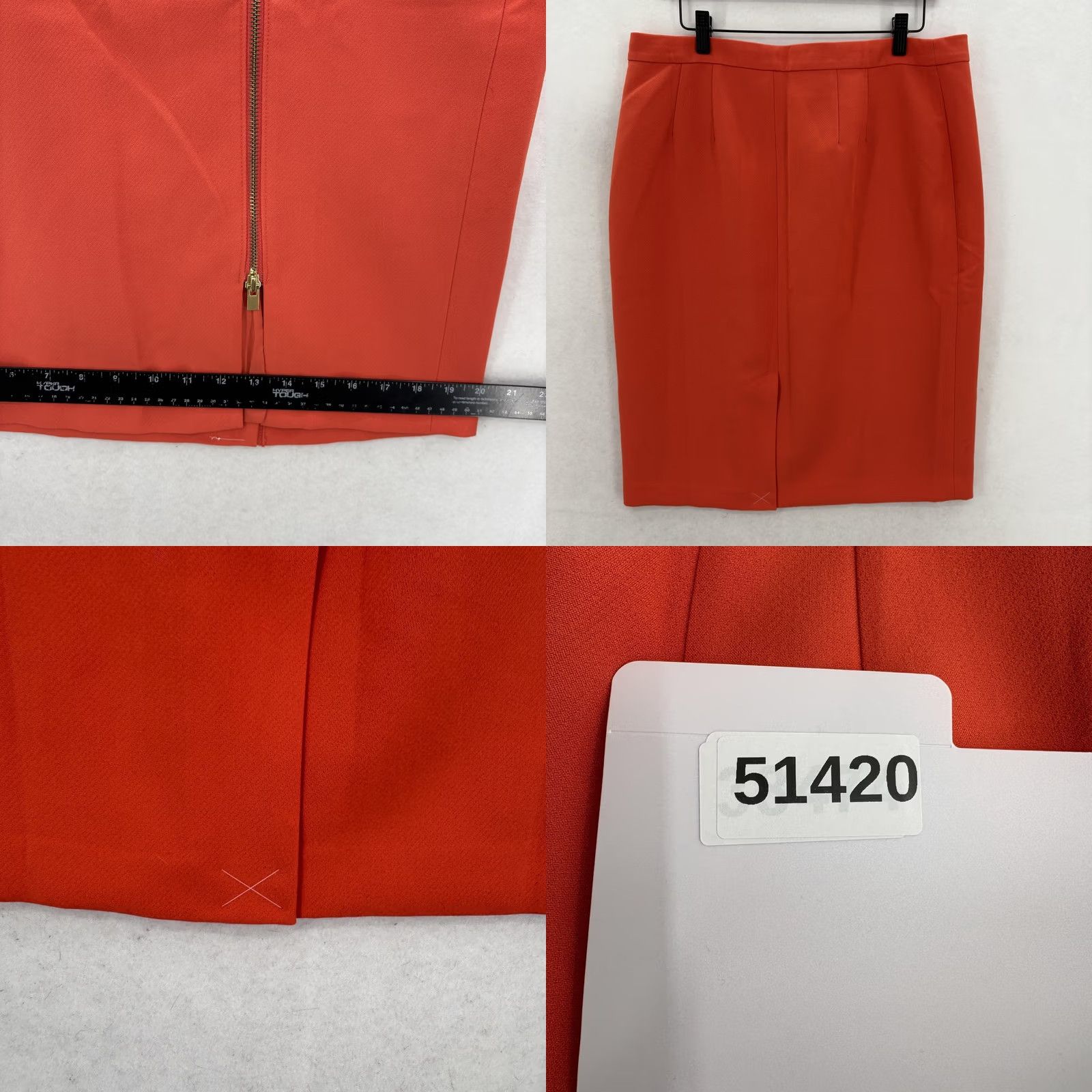 Talbots Talbots Skirt Womens 12 Orange Zip Front Pencil Lined Stretch Workwear Career Size 34" / US 12 / IT 48 - 8 Thumbnail