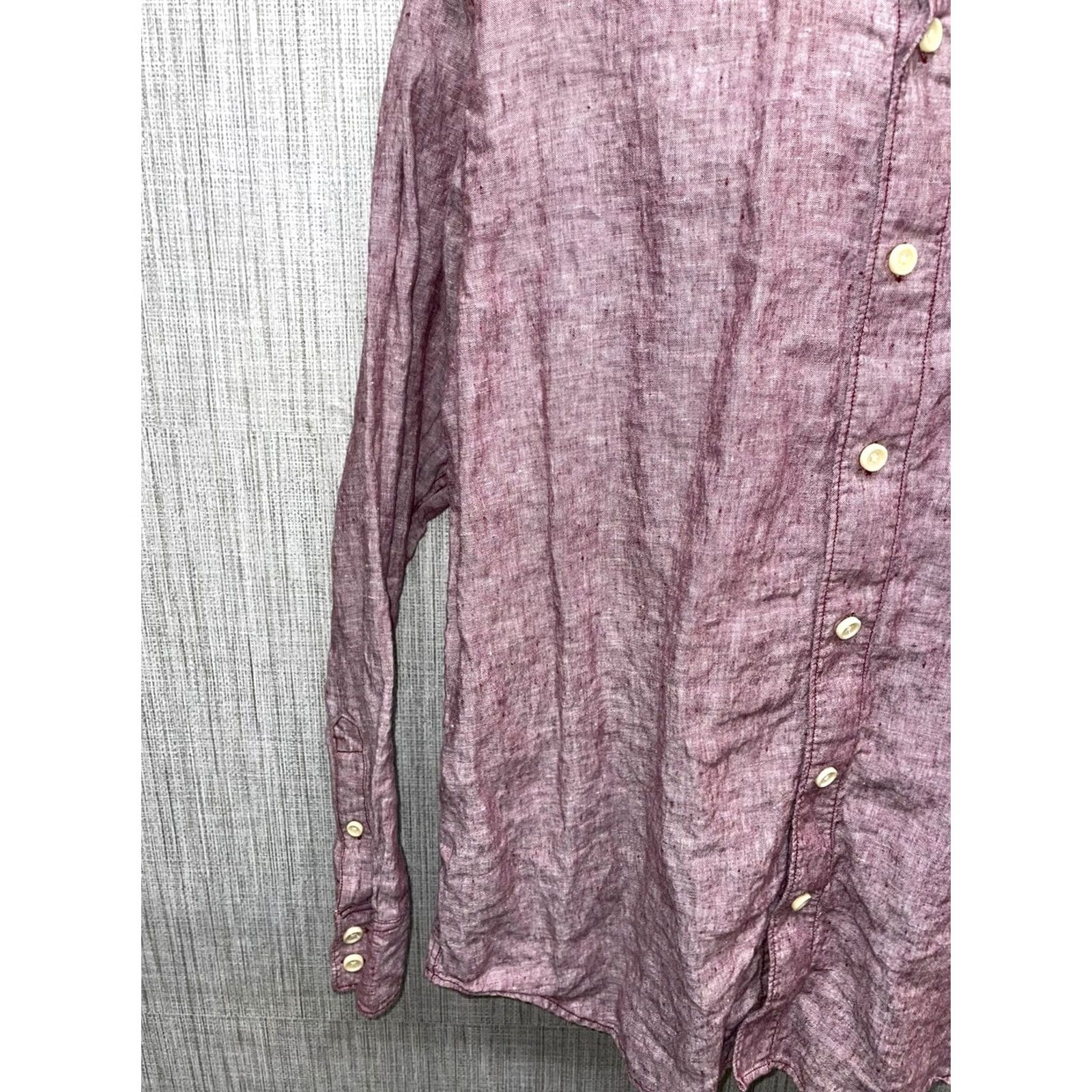 Tommy Bahama Tommy Bahama Shirt Mens XL/TG Purple/Red 100% Linen Button Down Size US XL / EU 56 / 4 - 5 Thumbnail