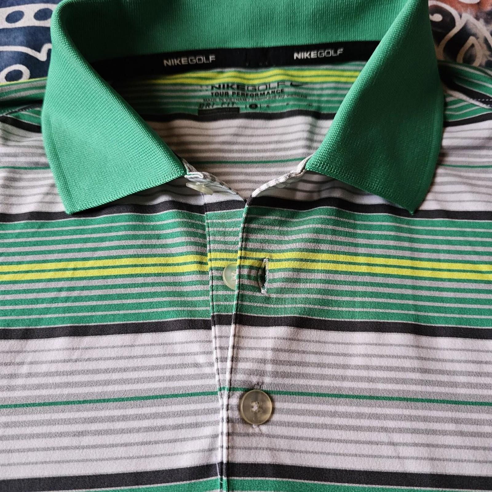 Nike Nike Men's Yellow and Green Polo Shirt Size US S / EU 44-46 / 1 - 5 Thumbnail