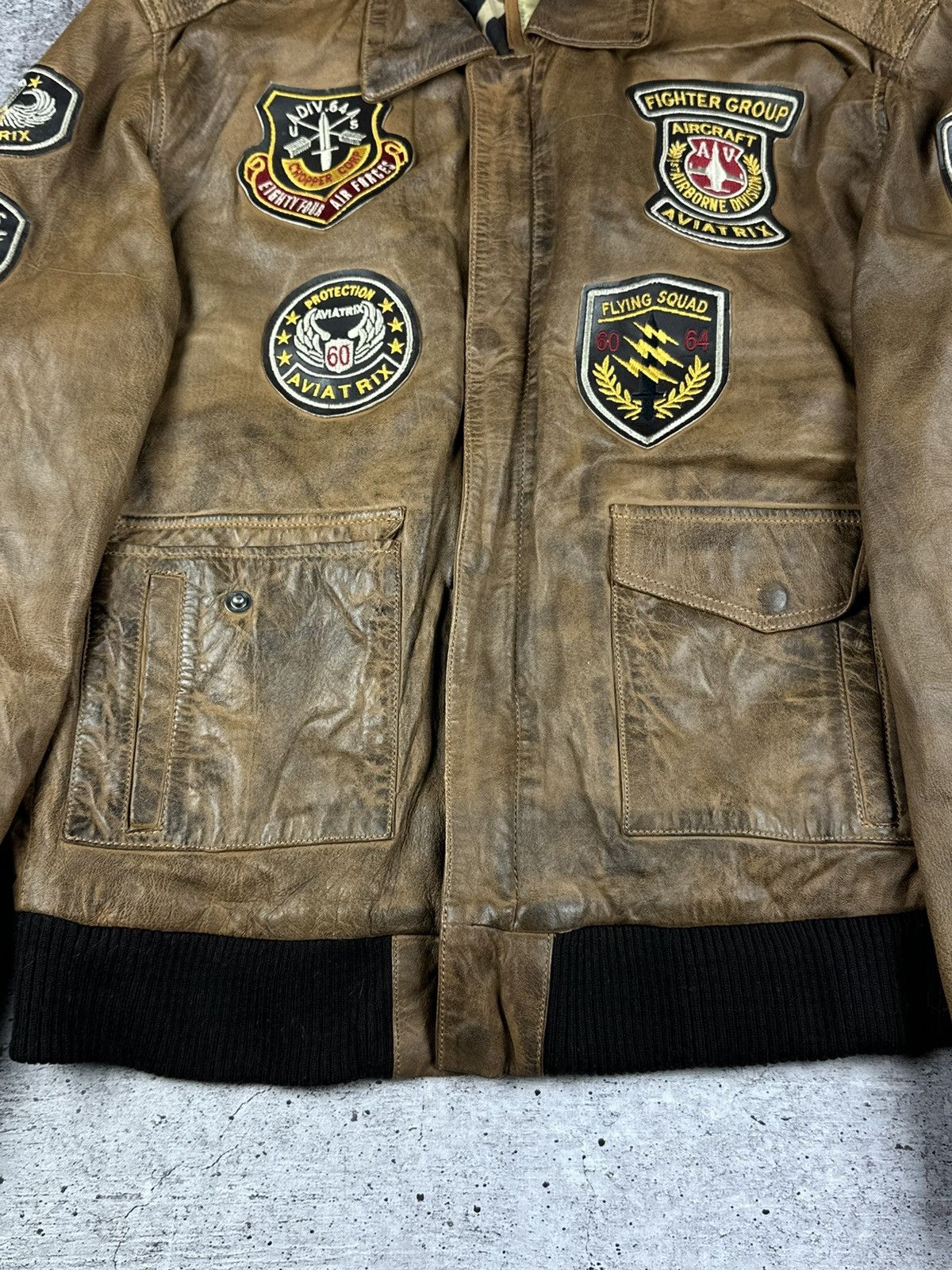Vintage Vintage Aviatrix Fighter Group Leather Jacket Size US XL / EU 56 / 4 - 6 Thumbnail