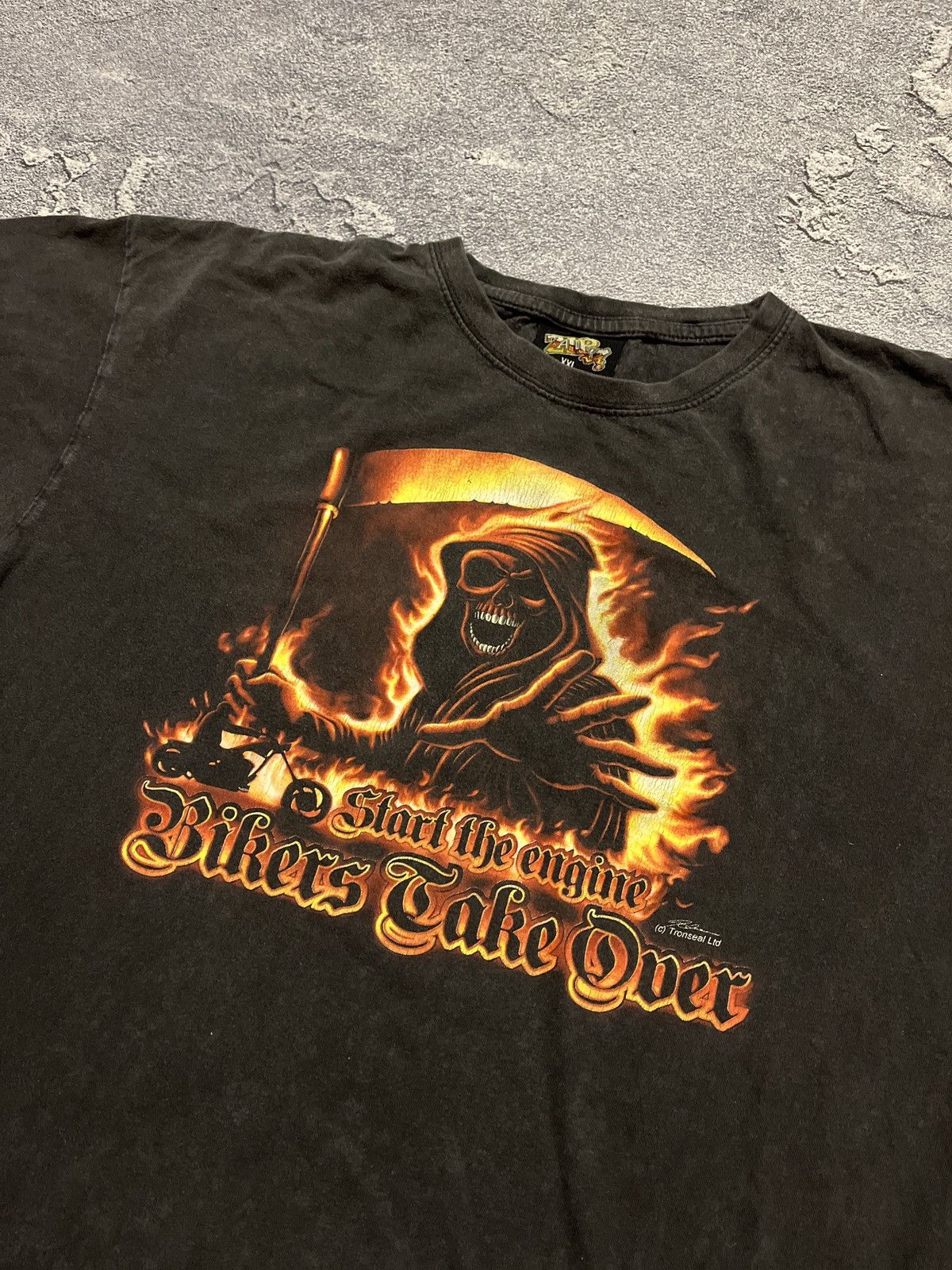 Vintage Vintage Y2K Grim Reaper Start the Engine Bikers Take Over Size US XXL / EU 58 / 5 - 2 Thumbnail