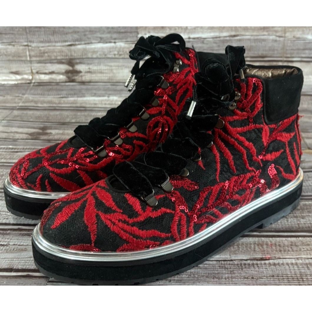 AGL AGL Velvet embroidered sequins leather Ankle Boots Size 39 R Size US 8.5 / IT 38.5 - 1 Thumbnail