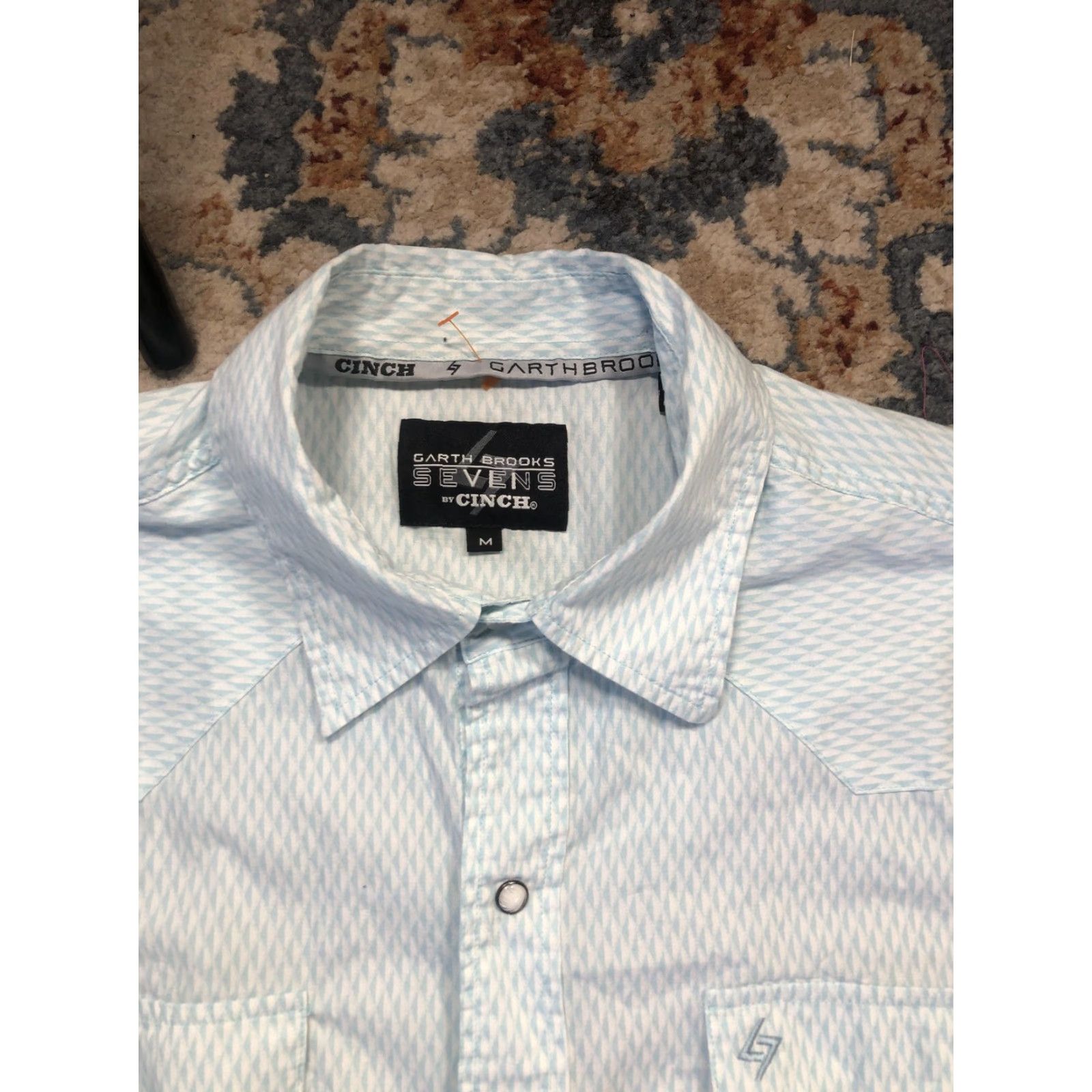 Brooks Garth Brooks Sevens by Cinch Shirt Mens M Blue Diamond Western Pearl Snap Size US M / EU 48-50 / 2 - 2 Thumbnail