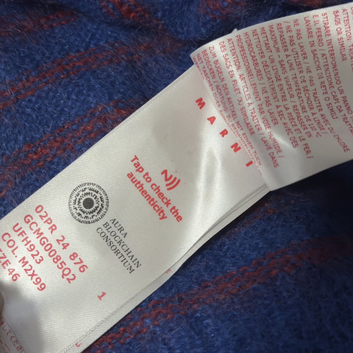 Amiri Marni Multicolor Striped Needle Punch Sweater Size US S / EU 44-46 / 1 - 5 Thumbnail