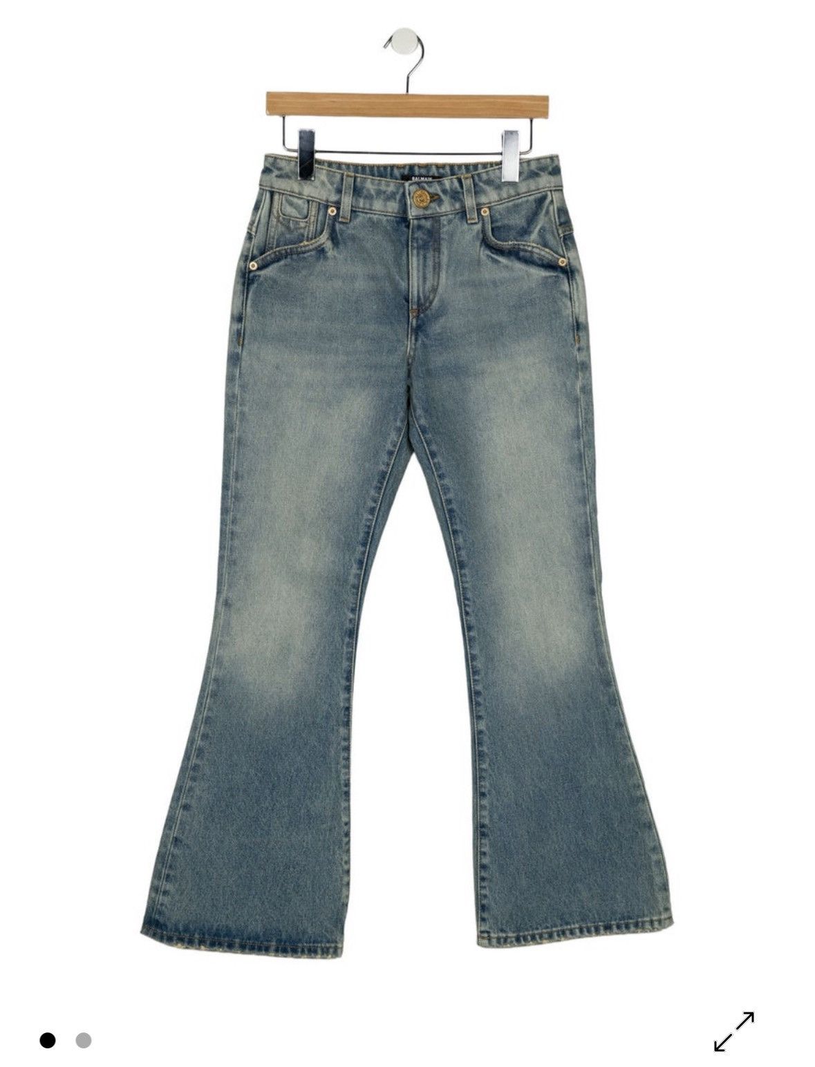 Balmain Balmain High-Rise Wide Leg Flare Jeans Size 29" - 9 Thumbnail