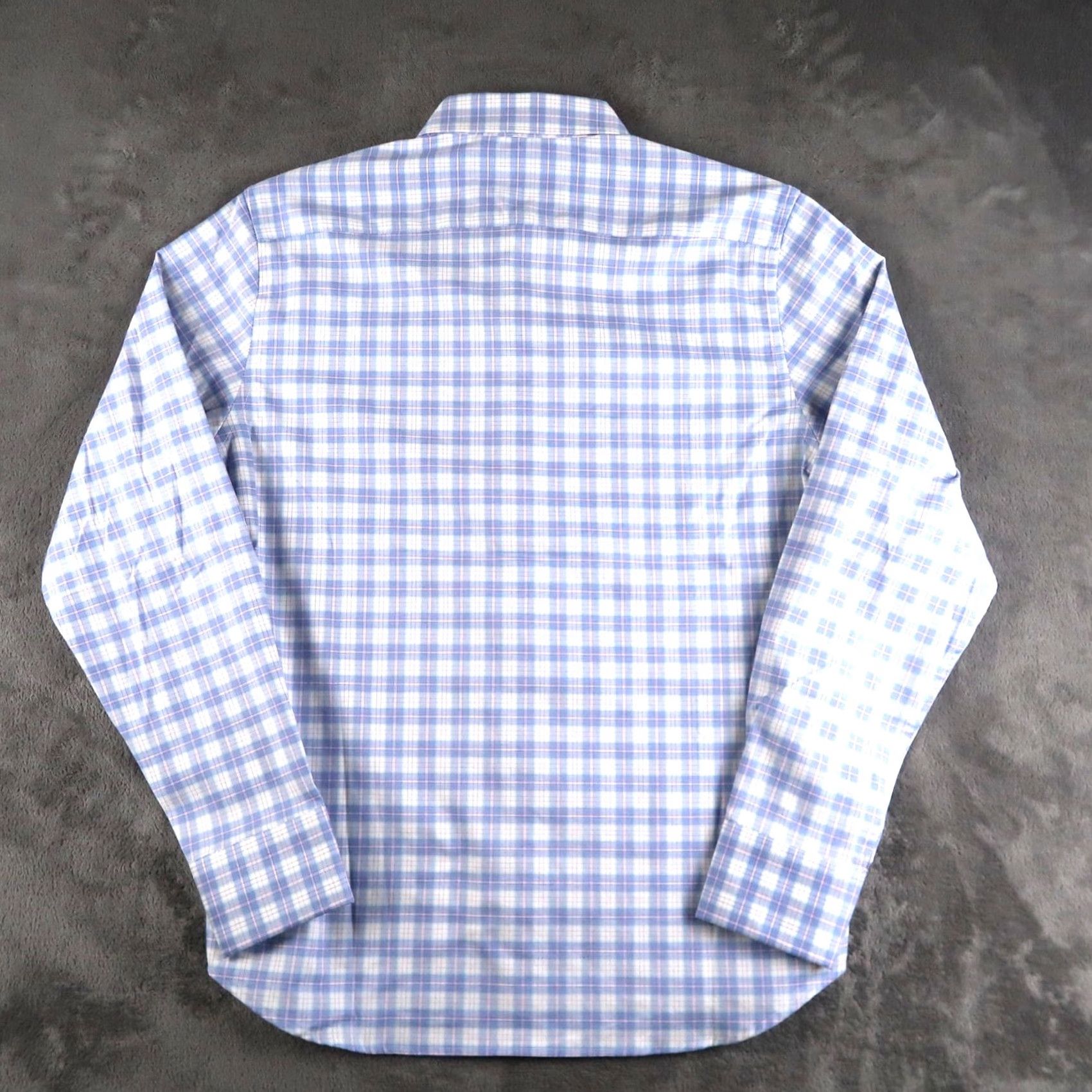 Pinko Twillory Shirt Men M Plaid Pink Blue Twill Stretch Button Up Long Sleeve Casual Travel Untuckable Regular Fit White? Size US M / EU 48-50 / 2 - 2 Thumbnail