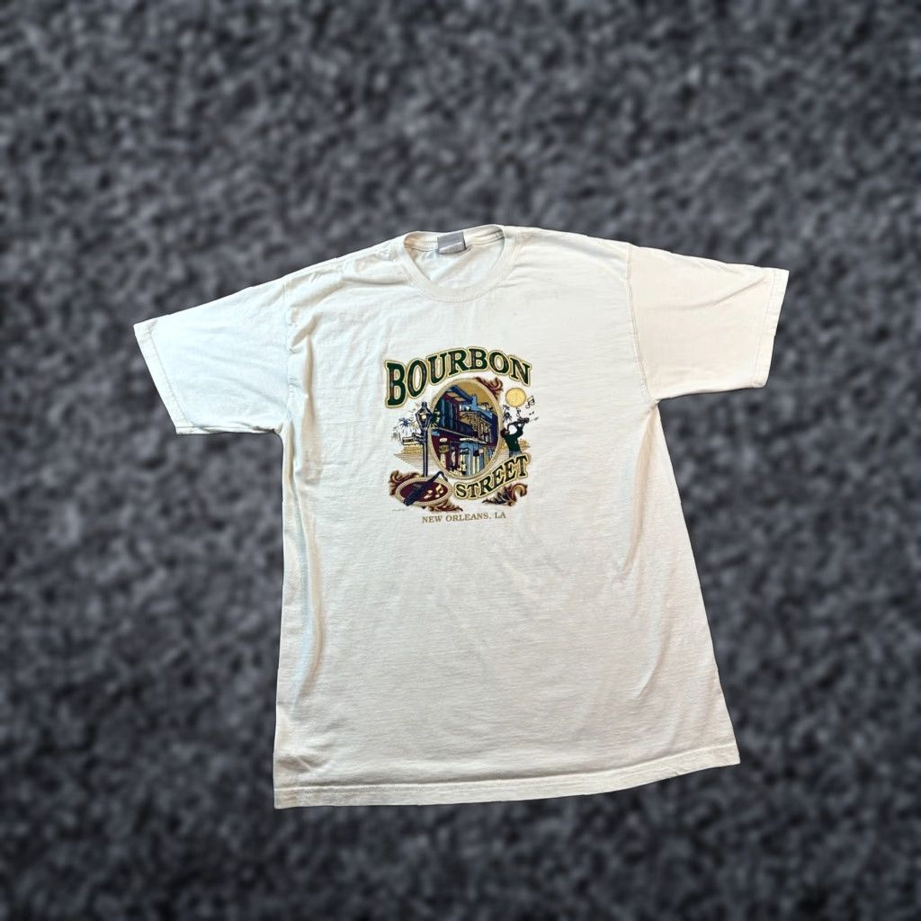 Jerzees JERZEES New Orleans Shirt Mens L Beige White Bourbon Street Short Sleeve Casual Shirt Size US L / EU 52-54 / 3 - 1 Thumbnail