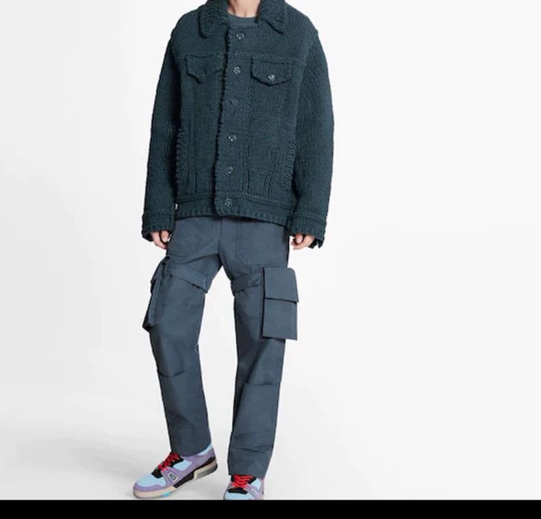 Louis Vuitton Louis Vuitton Blue Knit Button Sweater Coat - dmc Size US M / EU 48-50 / 2 - 1 Thumbnail