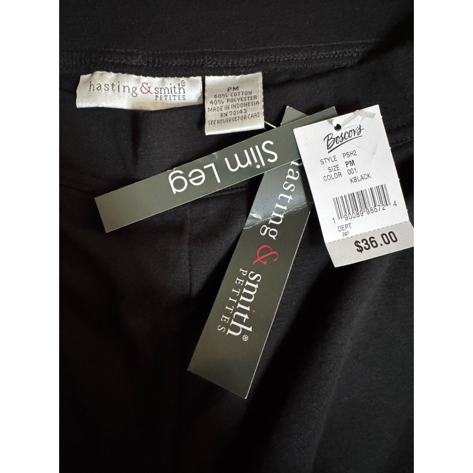 Other Hasting & Smith Slim Leg Pants PM Petite Black Cotton Blend Size 30" / US 8 / IT 44 - 6 Thumbnail