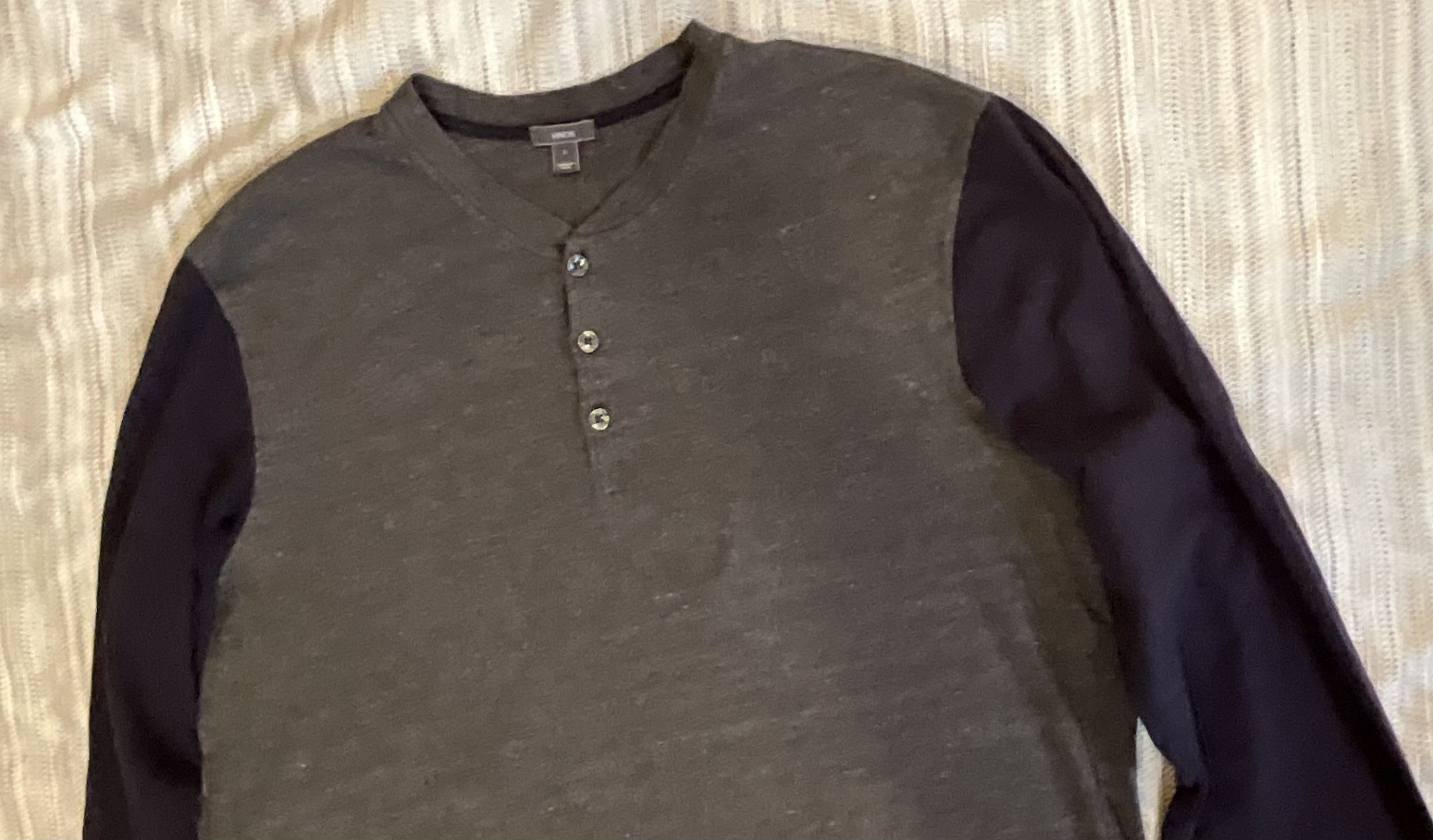 Vince Vince Long Sl Dark Gray/Black Henley Large Size US L / EU 52-54 / 3 - 12 Thumbnail