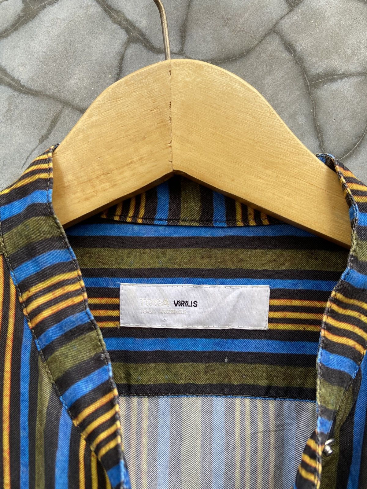 TOGA VIRILIS AW2021 Toga Virilis 50s Classics Stripe Asymetric Shirts Size US L / EU 52-54 / 3 - 8 Thumbnail