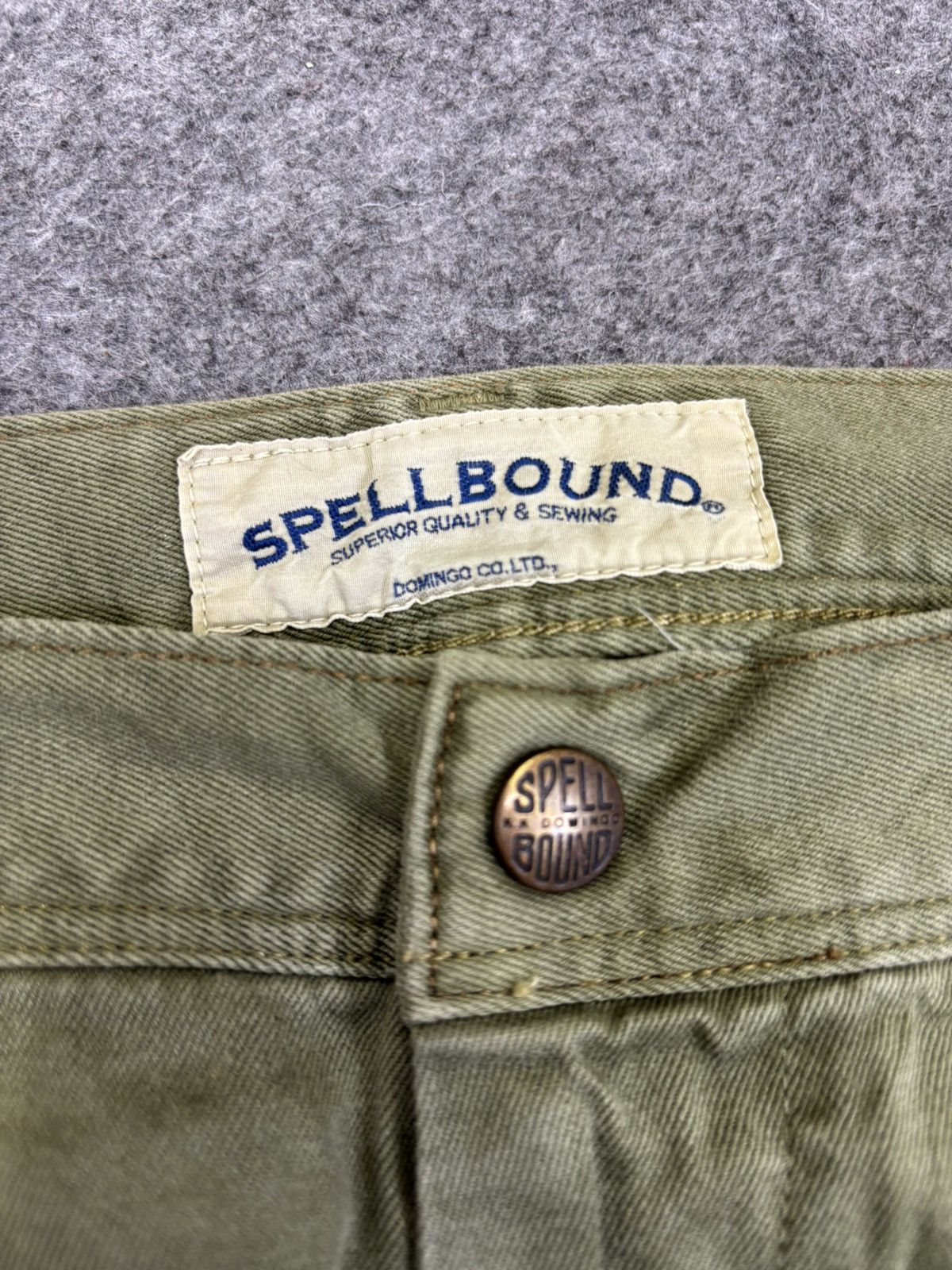 Japanese Brand 💥SPELLBOUND Japan Military Green Triple Stitch Pant F883 Size US 34 / EU 50 - 5 Thumbnail