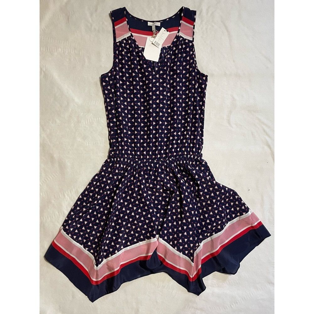 Joie NWT New $328 Joie Ginabel Silk Handkerchief Dress Blue Red Size S / US 4 / IT 40 - 5 Thumbnail