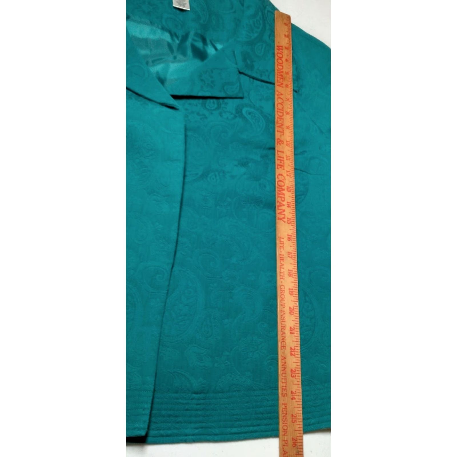 Laura Ashley Laura Ashley Kimono Blazer Jacket 2X Blue Teal Paisley Tapestry Floral Satin Lining Short 3/4 Sleeve Snap Door Size XXL / US 16-18 / IT 52-54 - 7 Thumbnail