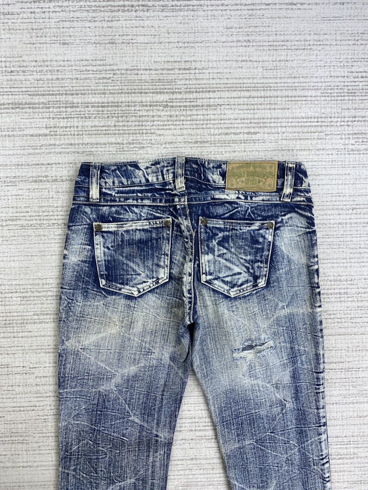 14th Addiction × Le Grande Bleu (L.G.B.) × Vintage Vintage Sky Bomber Distressed Acid Wash Denim Pants Size US 30 / EU 46 - 8 Thumbnail