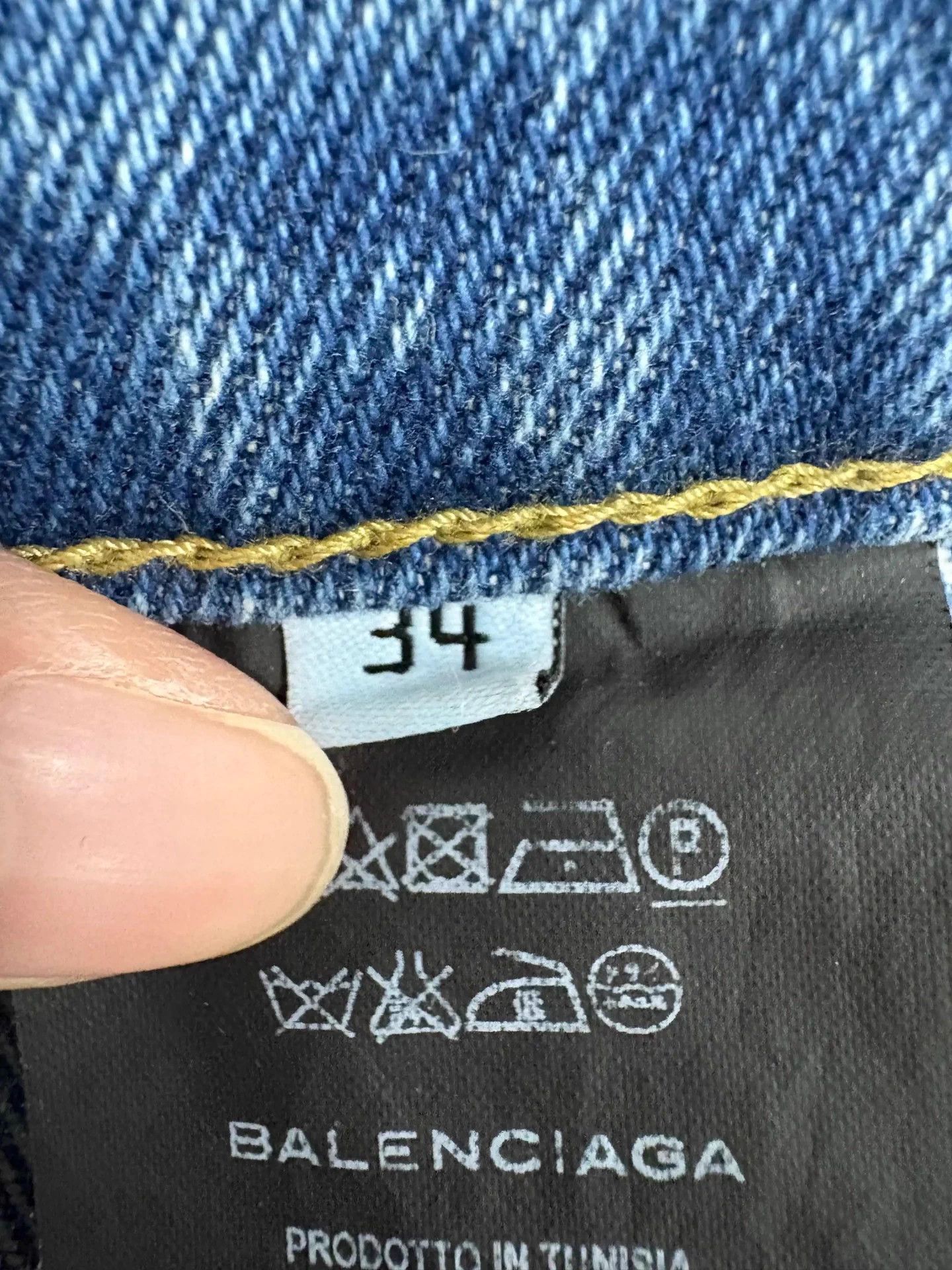 Balenciaga Balenciaga blue colorblocked straight cropped jeans 34 Size 25" / US 0 / IT 36 - 6 Thumbnail