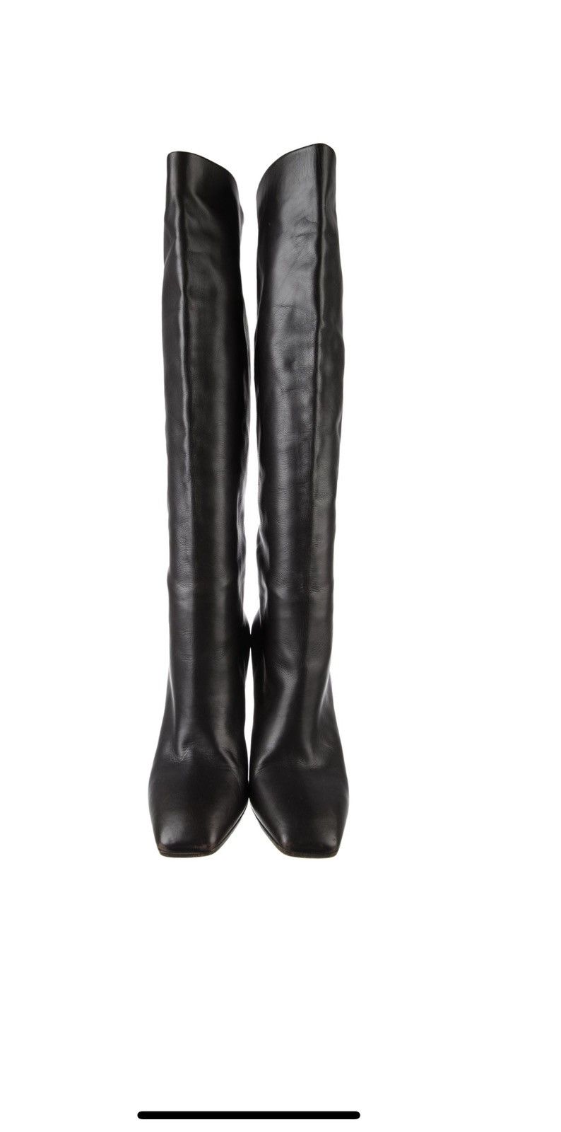 Salvatore Ferragamo Black leather knee high boots Size US 10 / IT 40 - 2 Thumbnail