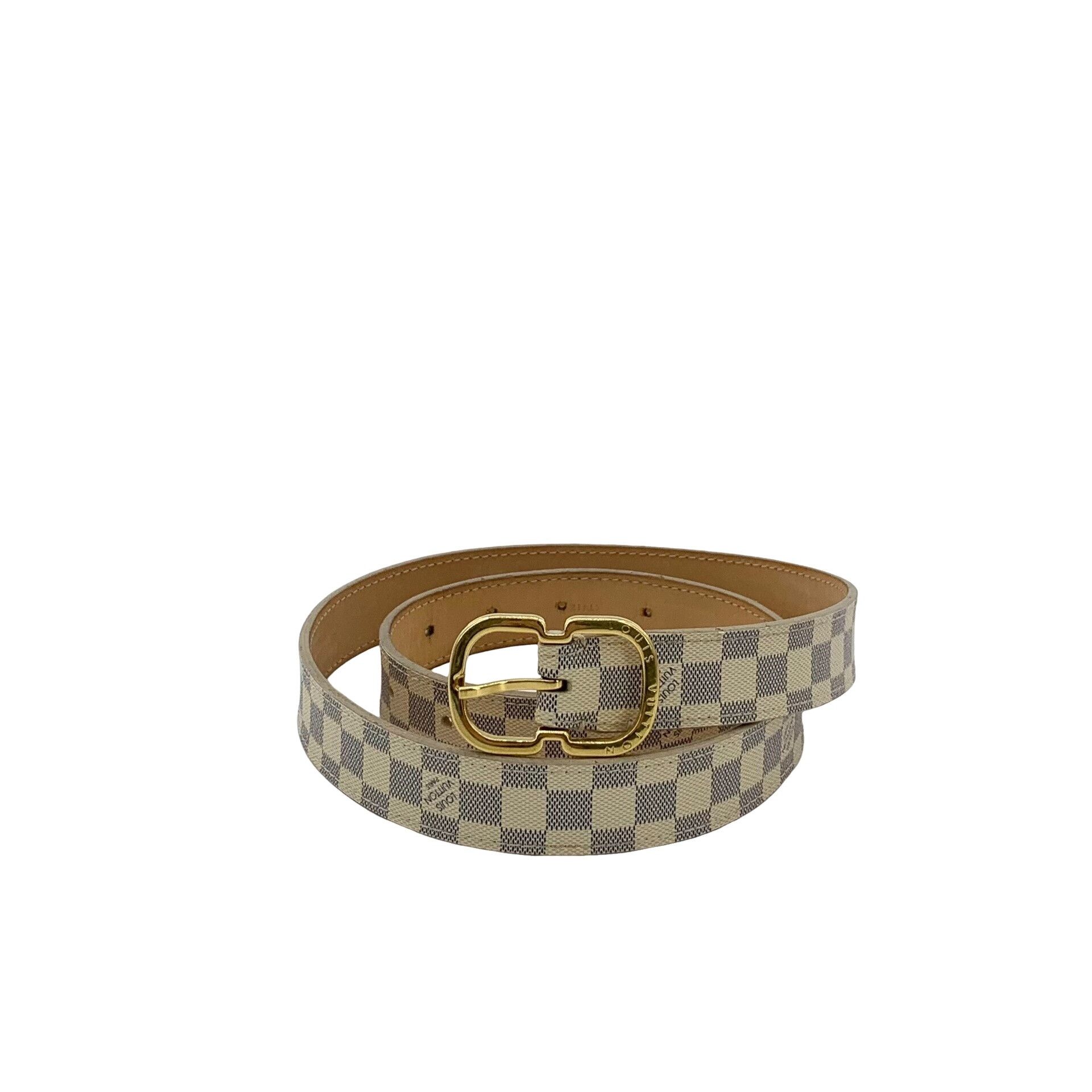 Louis Vuitton Louis Vuitton Damier Azur Buckle Belt 80/32 Size ONE SIZE - 1 Thumbnail