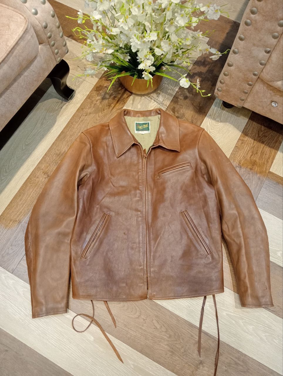 The Flat Head THE FLAT HEAD SINGLE RIDER HORSE LEATHER JACKET - SIZE 44 Size US XL / EU 56 / 4 - 3 Thumbnail