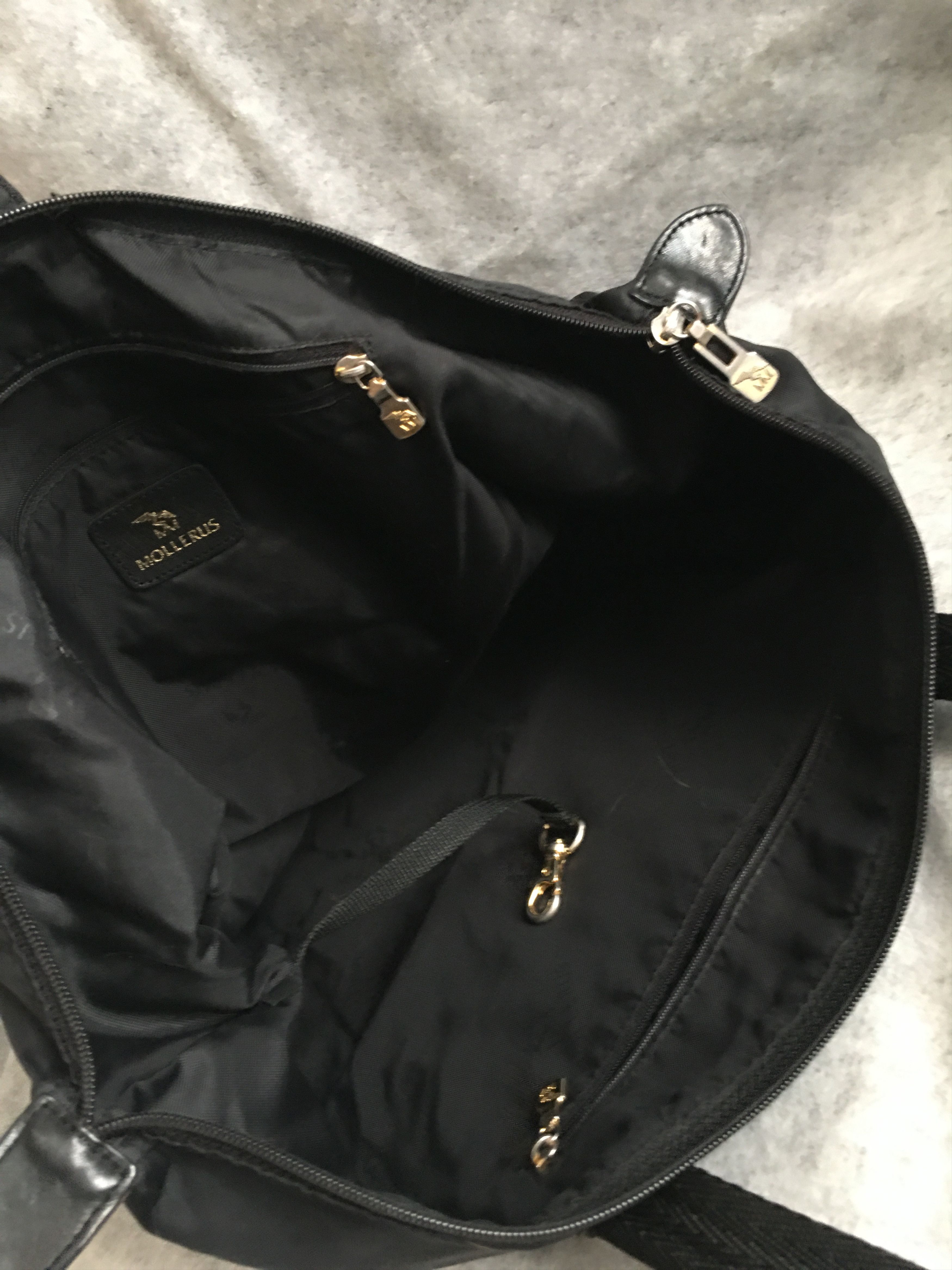 Maison Mollerus Maison Mollerus Nylon Black Monogram Shoulder Bag Size ONE SIZE - 12 Thumbnail