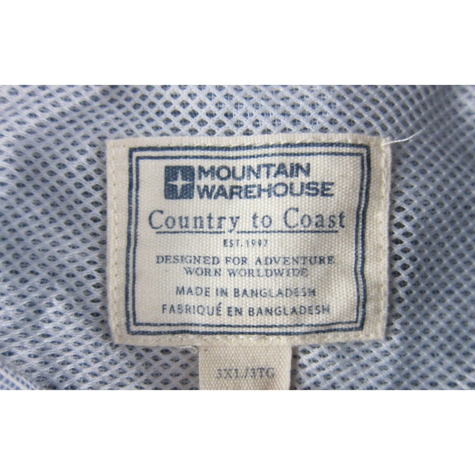 Vintage VINTAGE Mountain Warehouse Cotton Blue Button Down Long Sleeve Classic Fit Shirt Men 3XL Size US XXL / EU 58 / 5 - 3 Thumbnail