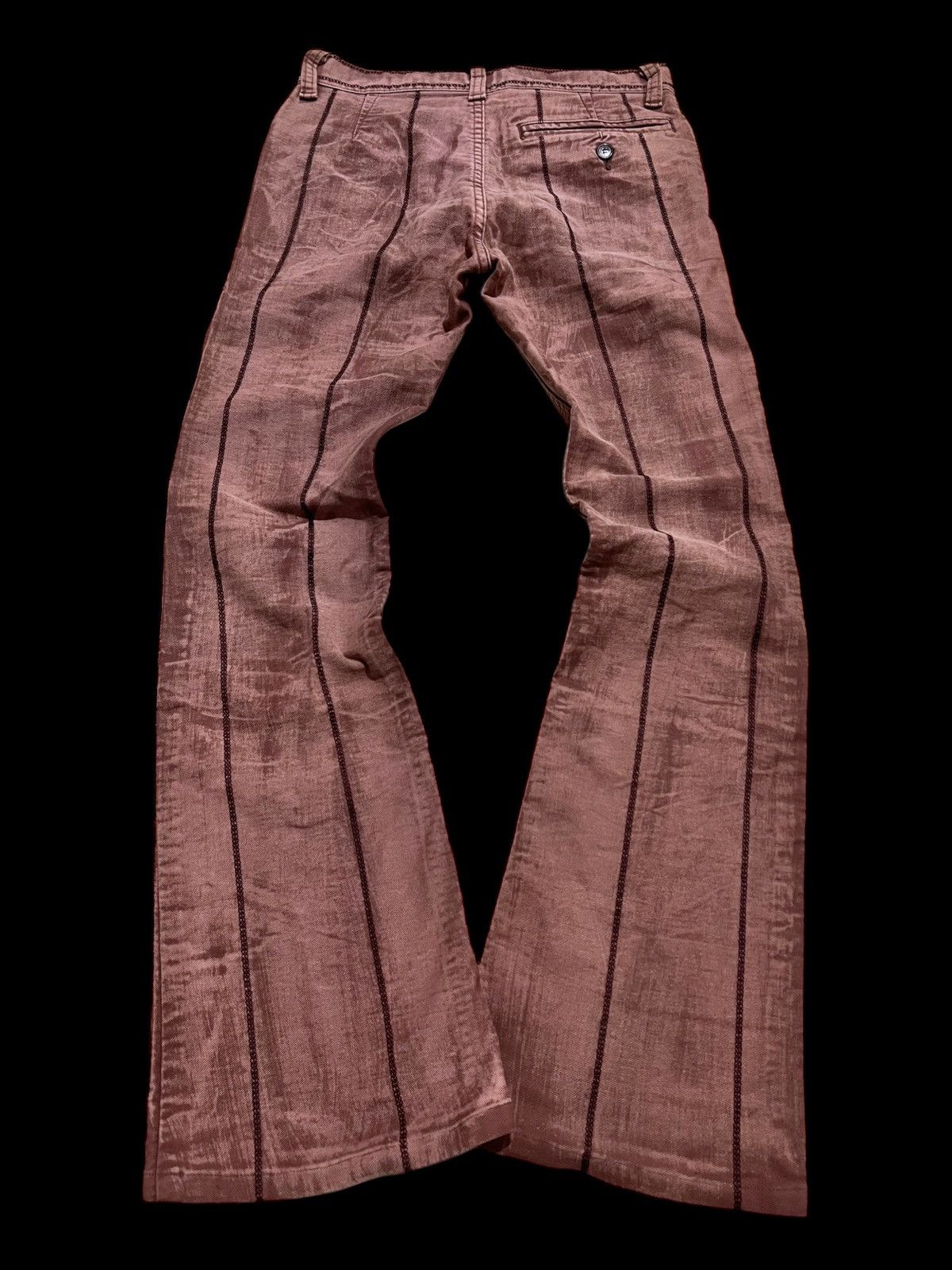 Hysteric Glamour × If Six Was Nine × Le Grande Bleu (L.G.B.) Hysteric acid wash maroon Flared Denim Pants Size US 27 - 2 Thumbnail