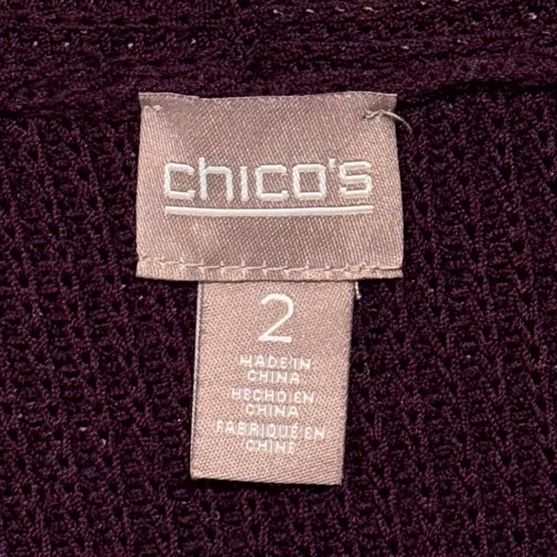 Chicos Chicos Sleeveless Duster Cardigan Purple Open Front 2 L 12 Size L / US 10 / IT 46 - 3 Thumbnail