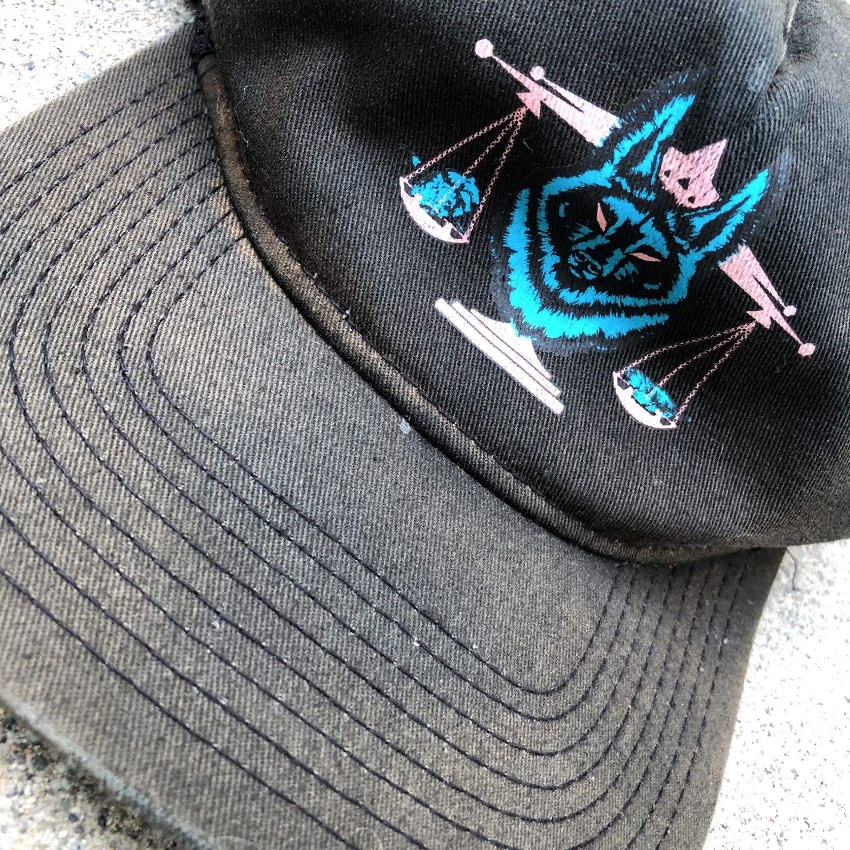 Vintage VINTAGE OTTO Wolf Scale Trucker Hat Men One Size Snapback Black Cap Size ONE SIZE - 4 Thumbnail