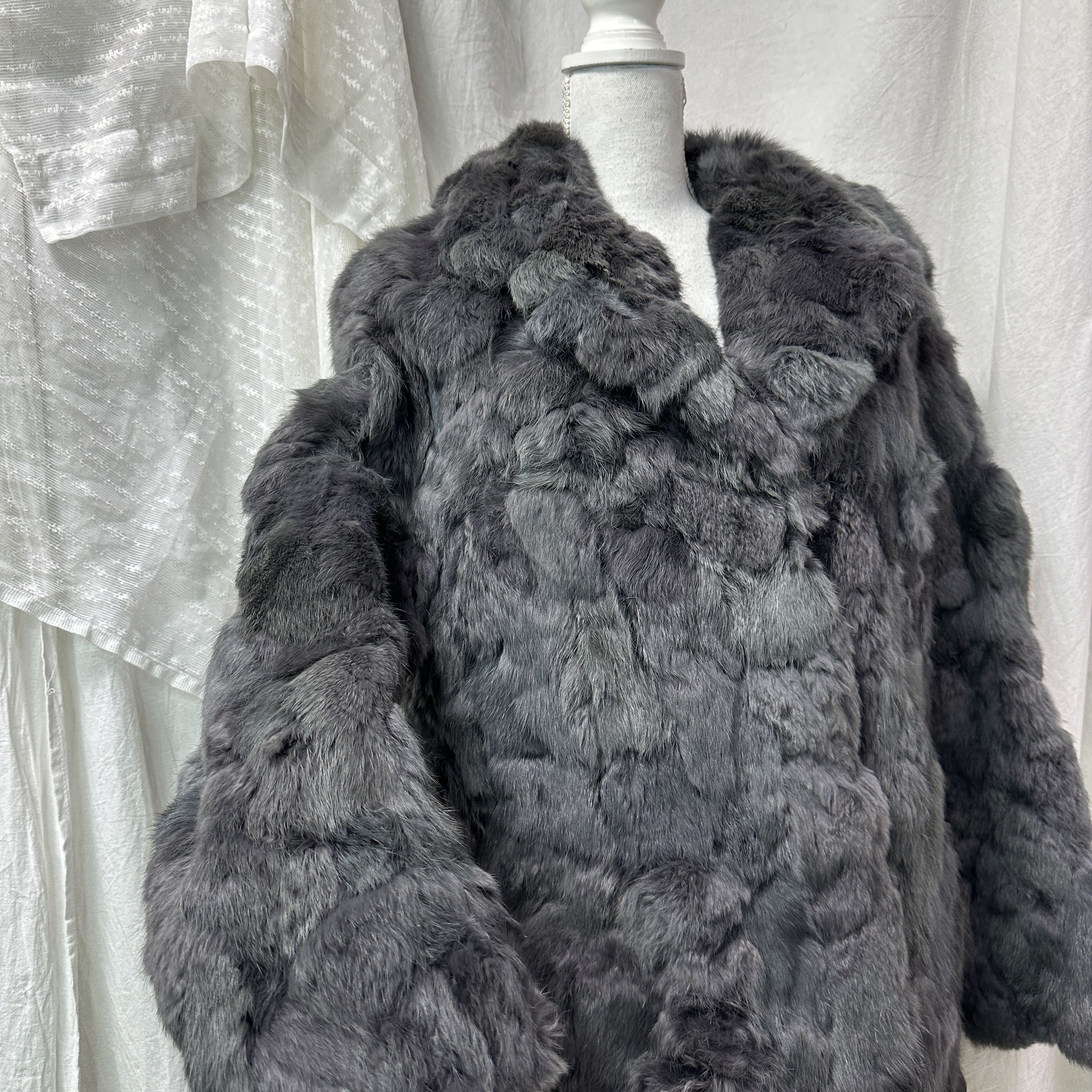 Vintage Vintage Old Money Classy Silver Grey Real Rabbit Fur 90s Size L / US 10 / IT 46 - 2 Thumbnail