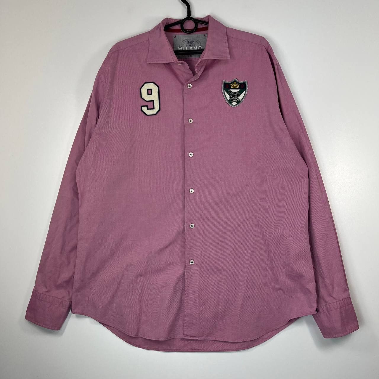 Boggi Boggi Milano BM39 Pink Button-Up Shirt Patch Logo Italy XXL Size US XXL / EU 58 / 5 - 1 Thumbnail