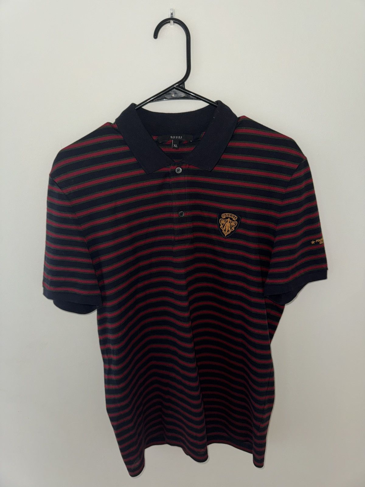 Gucci RARE Gucci striped polo with vintage logo Size US L / EU 52-54 / 3 - 1 Thumbnail