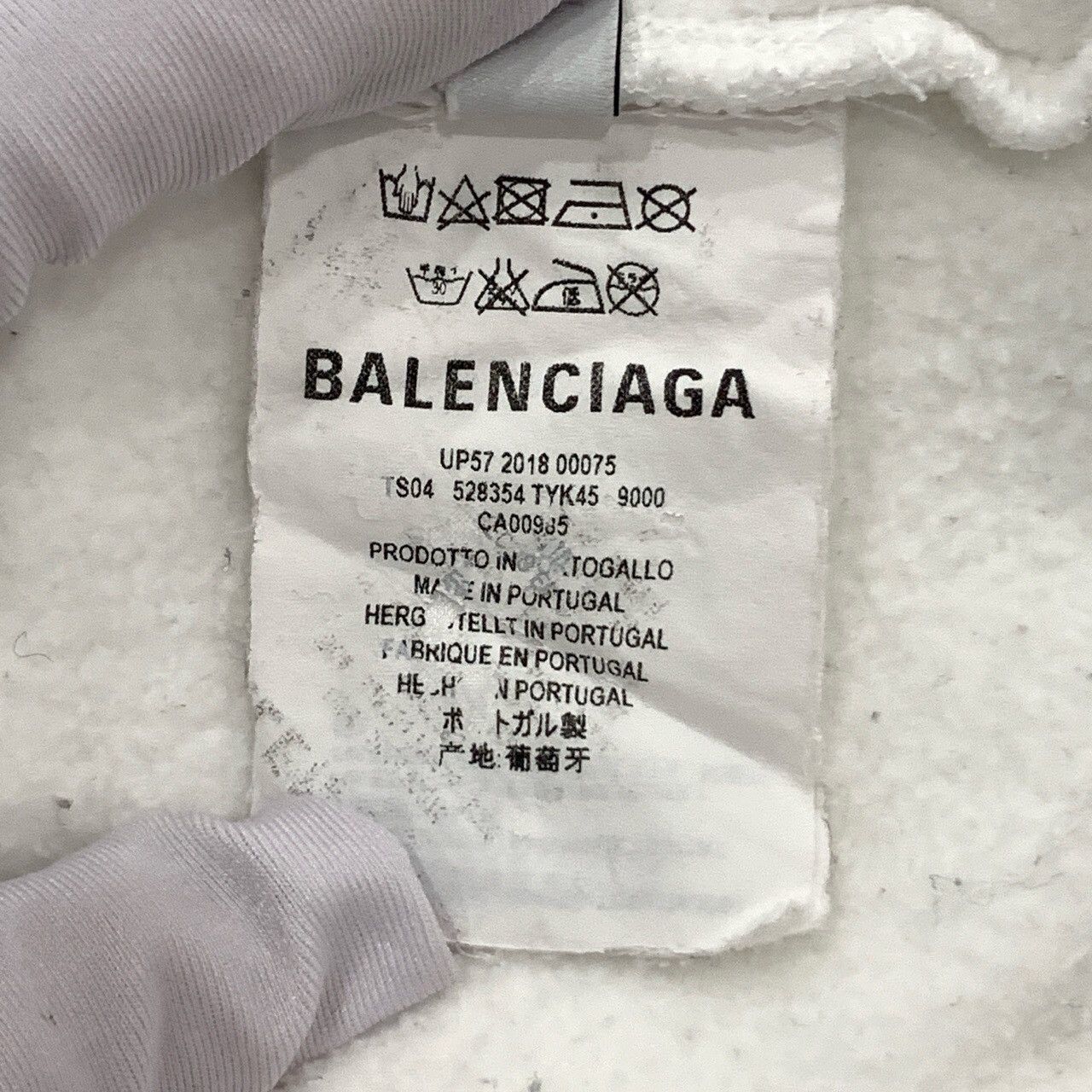 Balenciaga Balenciaga Logo Embroidered White Hooded Zip-Up Sweatshirt Size US S / EU 44-46 / 1 - 7 Thumbnail