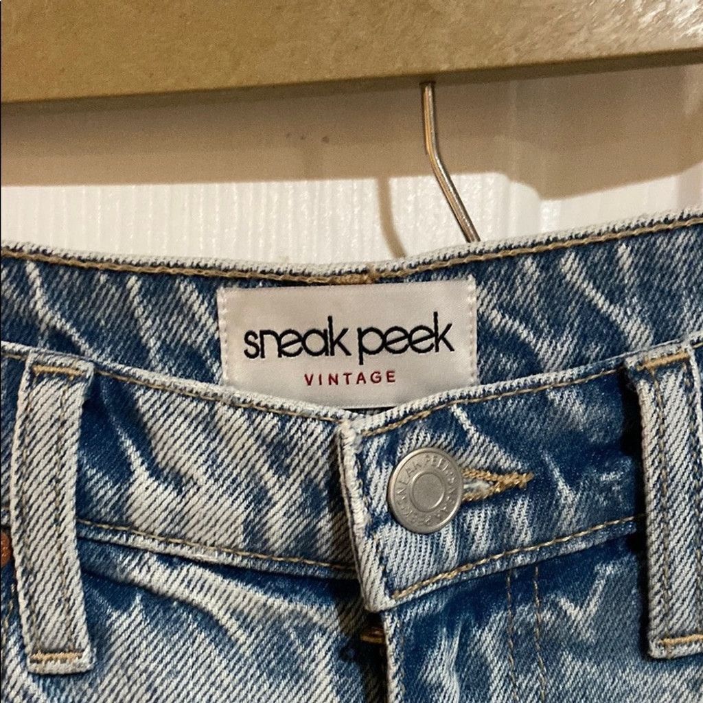 Sneaky Steve Sneak Peek Blue Distressed Jean Shorts Size 27" / US 4 / IT 40 - 3 Thumbnail
