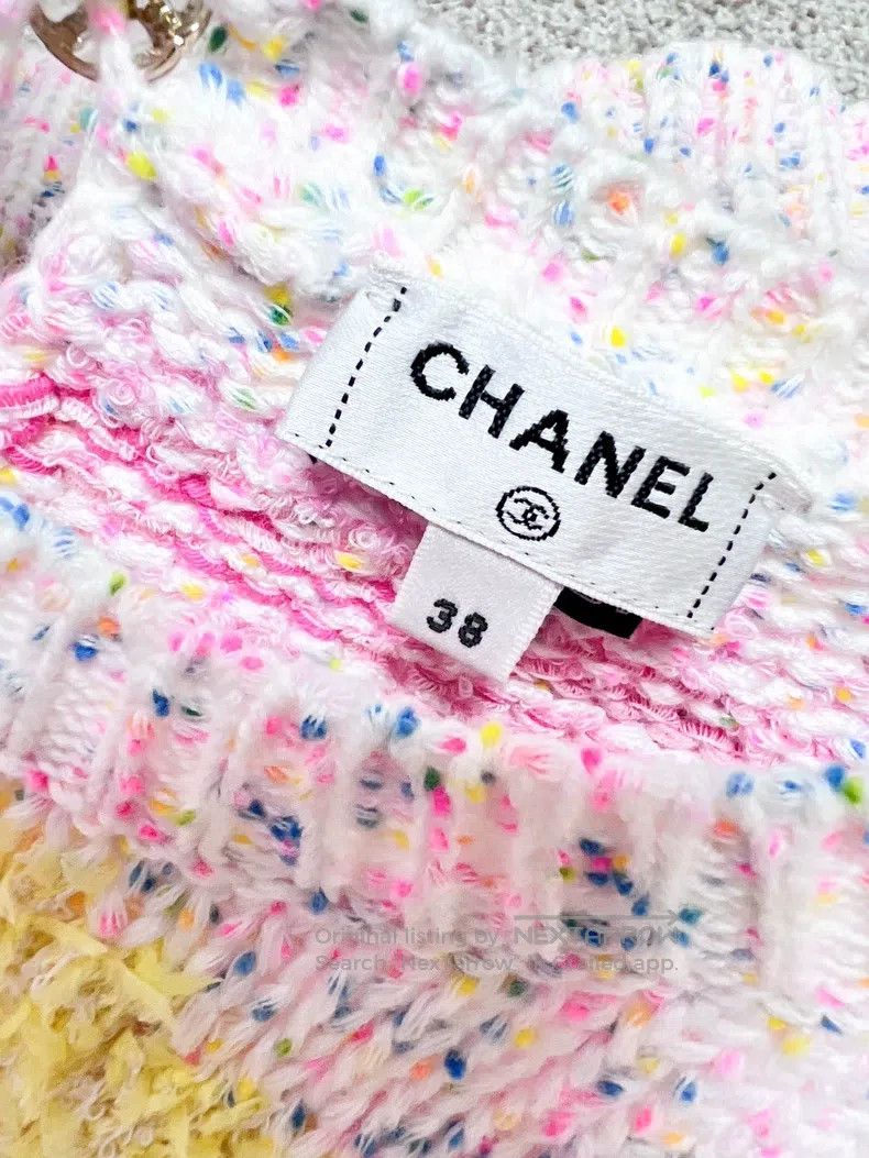 Chanel Chanel Love mixed colour pink and yellow striped knitted s Size XS / US 0-2 / IT 36-38 - 6 Thumbnail