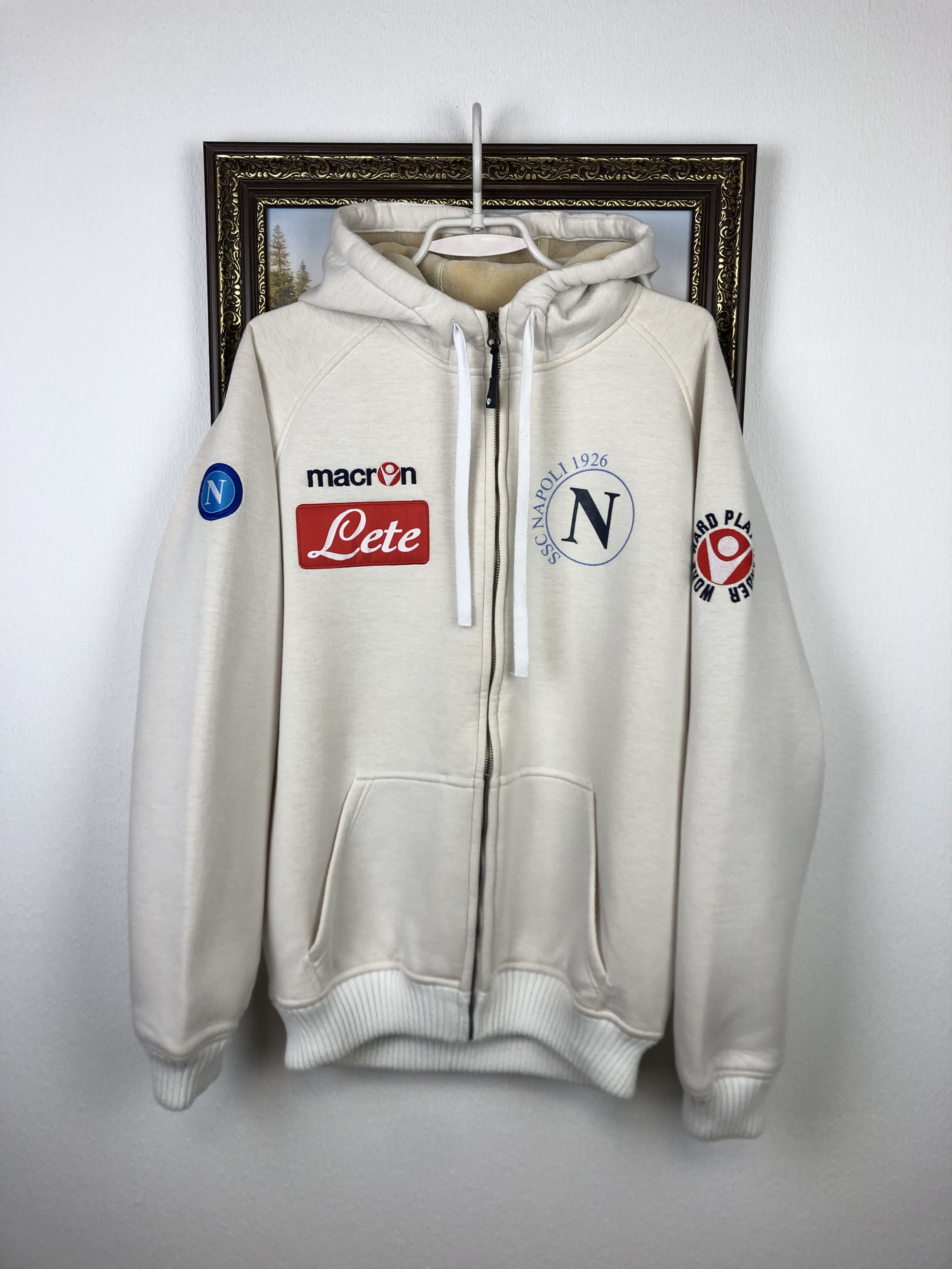 Macron Napoli Macron Football Jacket Soccer Track Top Mens Hooded Size US L / EU 52-54 / 3 - 1 Thumbnail