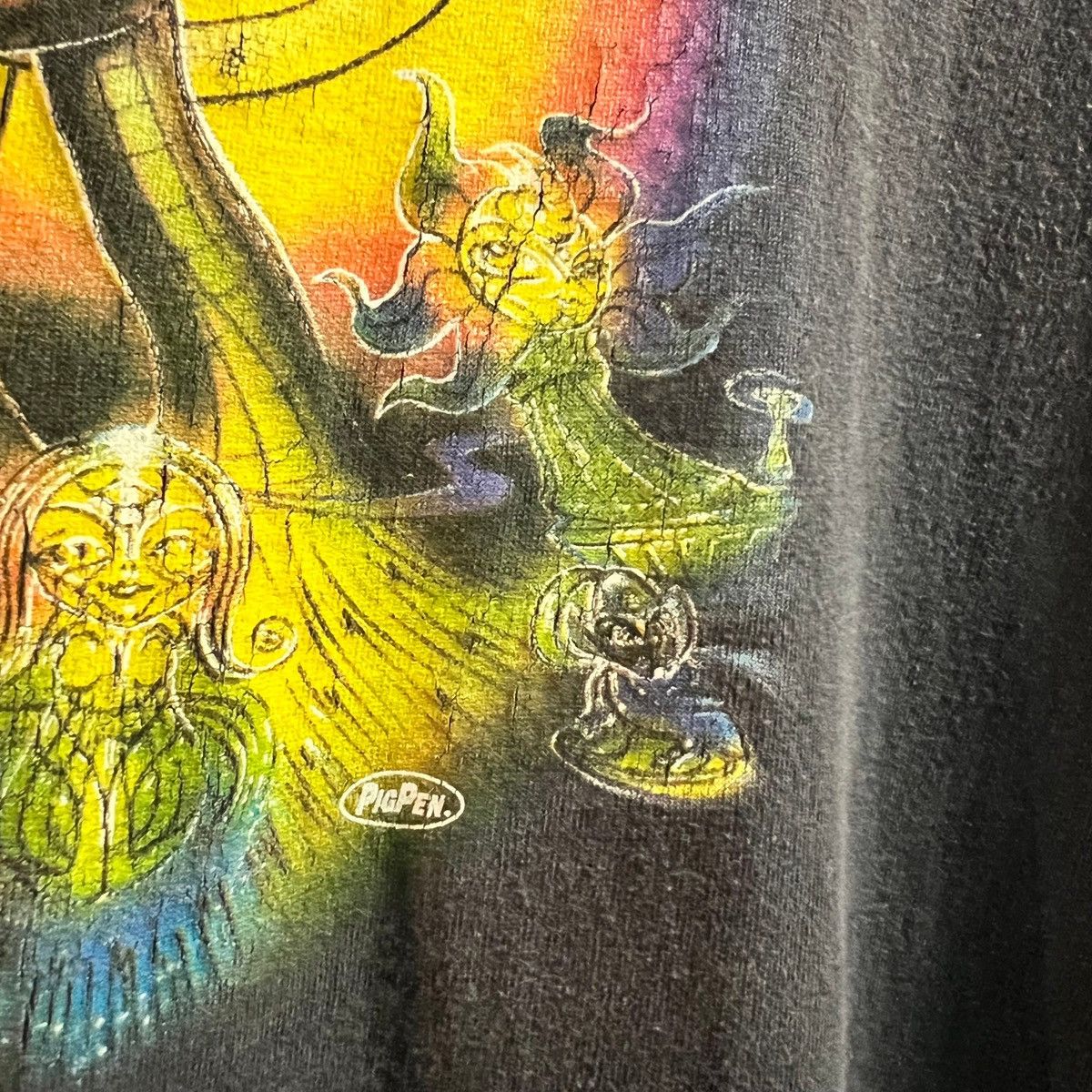 Vintage Vintage 90's Rare Pig Pen Psychedelic Alien Rave T-Shirt XL Size US XL / EU 56 / 4 - 6 Thumbnail