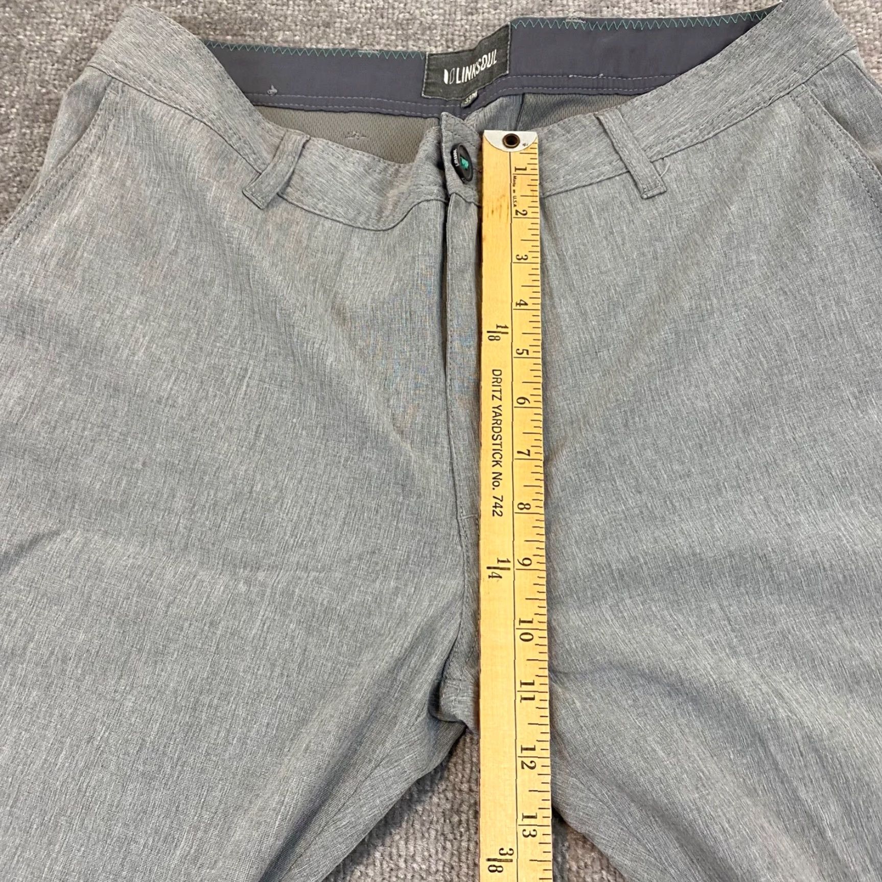 Vintage Linksoul Pants Mens 34x33 Gray Khaki Straight Leg Performance Stretch Golf 52582 Size US 34 / EU 50 - 6 Thumbnail