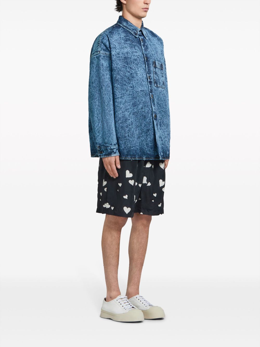 Marni o1w1db10125 Denim Shirt in Navy Blue Size US XL / EU 56 / 4 - 3 Thumbnail