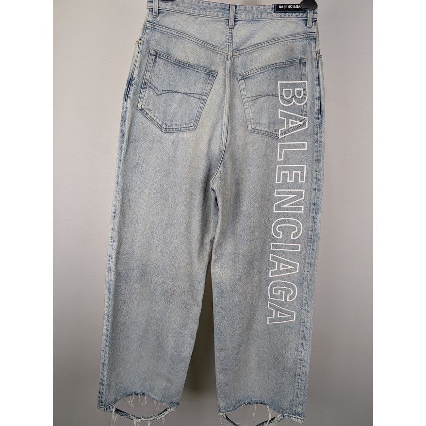 Balenciaga o1rshd1 Organic Japanese Twill Baggy Pants in Dirty Blue Size US 32 / EU 48 - 6 Thumbnail