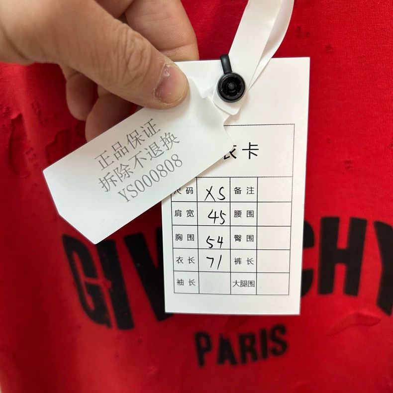 Givenchy Givenchy Red Ripped Short Sleeve 2506-Nextarrow Size US XS / EU 42 / 0 - 5 Thumbnail