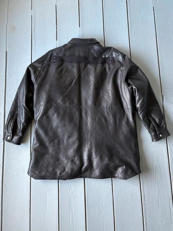 Rick Owens Rick Owens Padded leather “Fog Pocket” overshirt. Size US XL / EU 56 / 4 - 5 Thumbnail