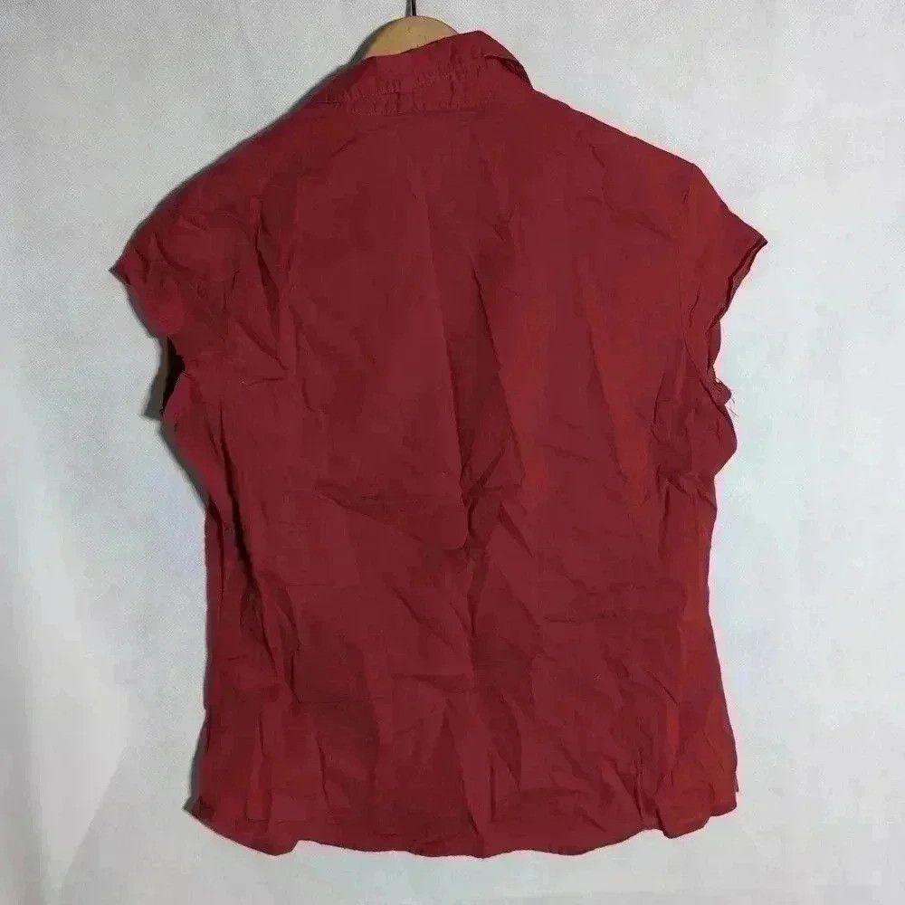 Designer F&F Red Sleeveless Top 100% Bavina EU 38 US sz 6 Size M / US 6-8 / IT 42-44 - 3 Thumbnail
