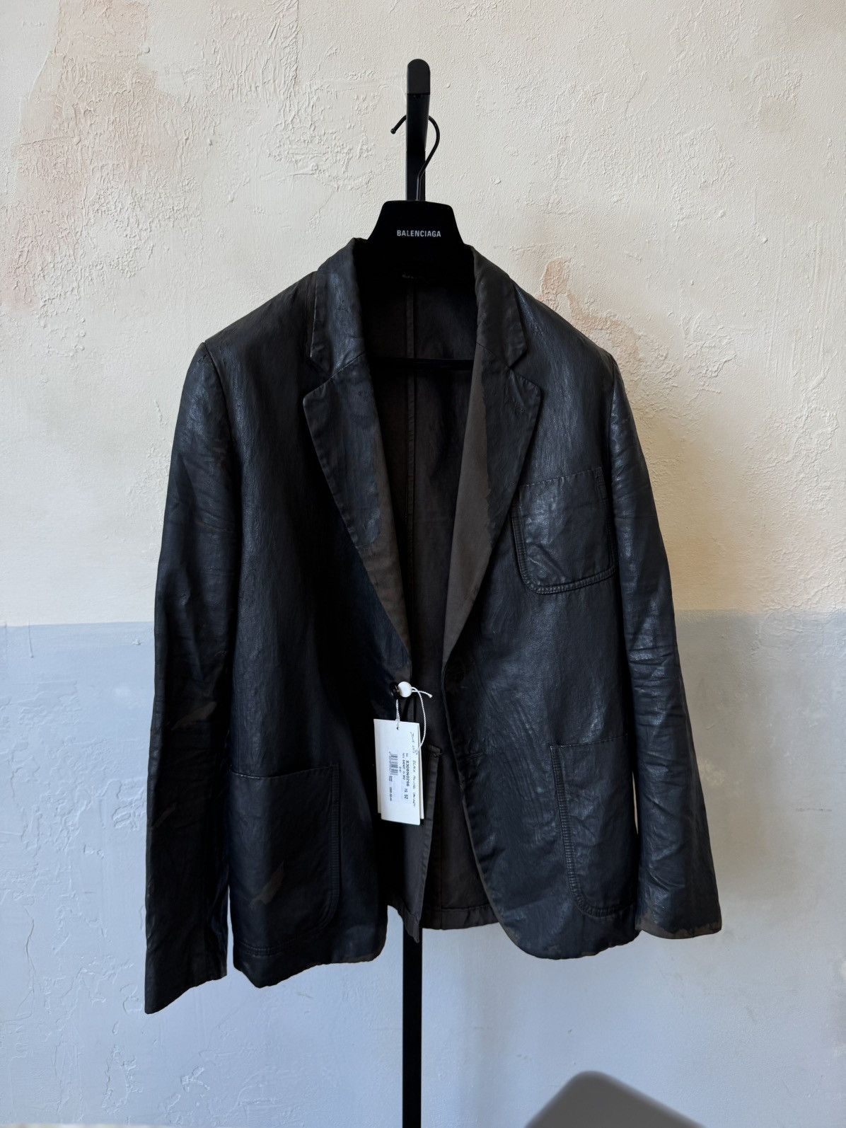 Maison Margiela SS14 PAINT BLAZER OILED WAX DISTRESSED JACKET ARTISANAL Size 42R - 1 Thumbnail
