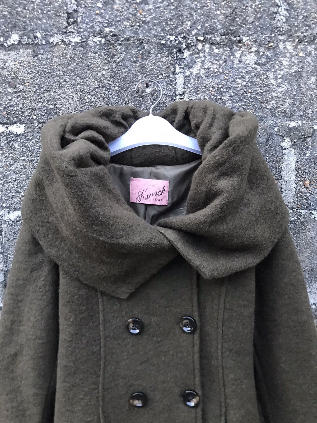Vintage ⚡️Kavach Italy Waterfall Collar Trench Coat Wool Jacket Size M / US 6-8 / IT 42-44 - 5 Thumbnail