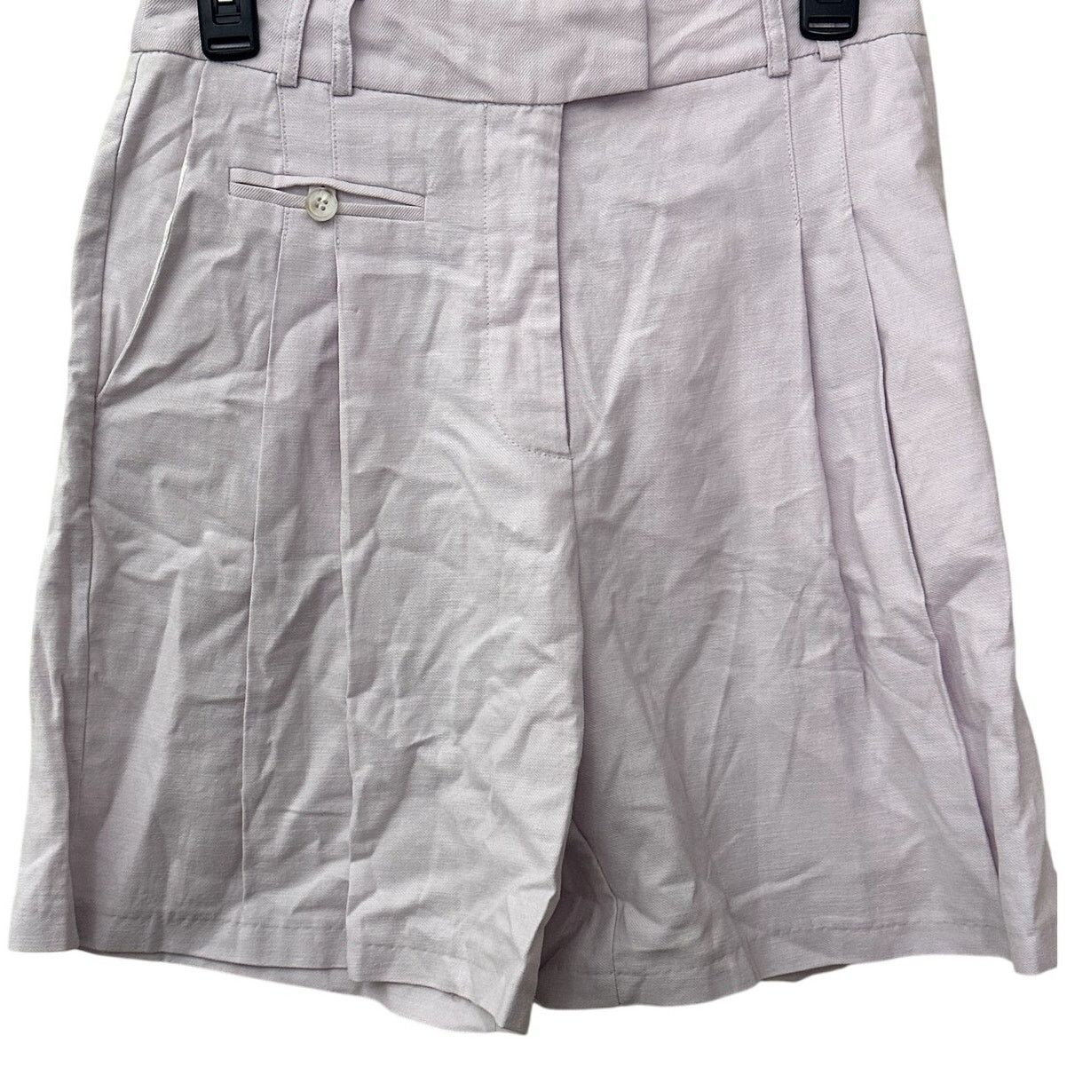 Topshop Topshop Women's Light Purple Linen Blend High Rise Shorts 4 Size 27" / US 4 / IT 40 - 4 Thumbnail